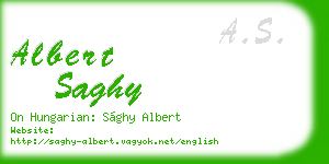 albert saghy business card