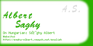 albert saghy business card